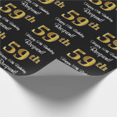 Papier Cadeau 59e anniversaire : Elégant luxe Faux Gold Look # (Coin)