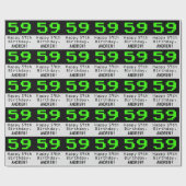 Papier Cadeau 59e anniversaire - Nerdy / Geeky Style "59" et nom (Plat)