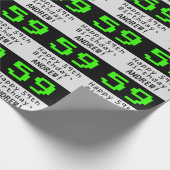 Papier Cadeau 59e anniversaire - Nerdy / Geeky Style "59" et nom (Coin)