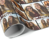 Papier Cadeau 5 Collage de photos Texte facultatif — PEUT Modifi (Coin rond)