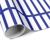 Papier Cadeau 5 lignes bleues biscuites (Coin rond)