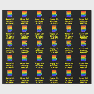 Papier Cadeau 5e anniversaire : Amusant, Arc-en-ciel coloré insp