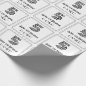 Papier Cadeau 5e anniversaire : Art Déco Style inspiré "5" + Nom (Coin)