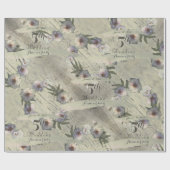 Papier Cadeau 5e anniversaire du Mariage Bois Floral (Plat)