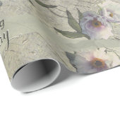 Papier Cadeau 5e anniversaire du Mariage Bois Floral (Coin rond)