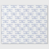 Papier Cadeau 5e anniversaire mignon Bleu Bleu Simple Garçon mod (Plat)