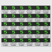 Papier Cadeau 5e anniversaire - Nerdy / Geeky Style "5" et nom (Plat)