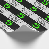 Papier Cadeau 5e anniversaire - Nerdy / Geeky Style "5" et nom (Coin)