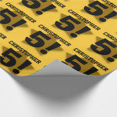 Papier Cadeau 5ème OR nommé fait sur commande d'anniversaire et (Coin)