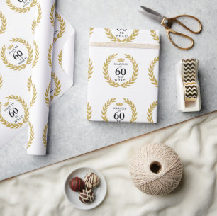 Papier Cadeau 60 Et alors Couronne de laurier drôle Couronne 60e