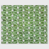 Papier Cadeau 60e anniversaire Ballons de golf sur l'herbe (Plat)