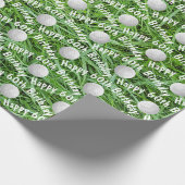 Papier Cadeau 60e anniversaire Ballons de golf sur l'herbe (Coin)
