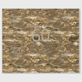 Papier Cadeau 60e anniversaire Mariage Mariage diamant Gold Chic (Plat)