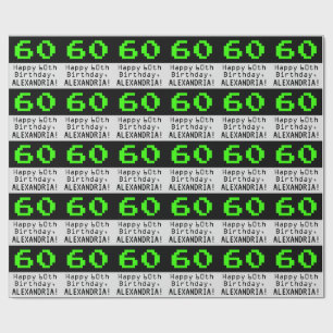 Papier Cadeau 60e anniversaire - Nerdy / Geeky Style "60" et nom
