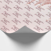 Papier Cadeau 60e anniversaire rose or rose gouttes nom (Coin)