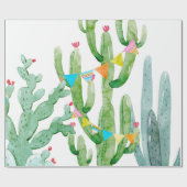 Papier Cadeau 60lb Papier à envelopper Rouleau Boho Llama Cactus (Plat)