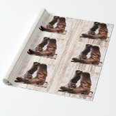 Papier Cadeau 60lb Wrapping Papier Rouleau bottes pays rustique (Déroulé)