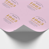 Papier Cadeau 60th Birthday 1963 Ajouter Nom Rose Grey (Coin)