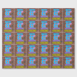 Papier Cadeau 61e anniversaire : Amusant, Graffiti urbain inspir