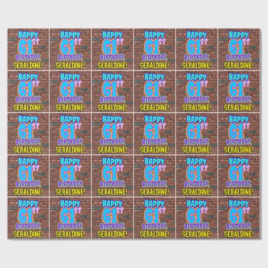 Papier Cadeau 61e anniversaire : Amusant, Graffiti urbain inspir (Plat)