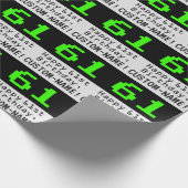 Papier Cadeau 61e anniversaire - Nerdy / Geeky Style "61" et nom (Coin)