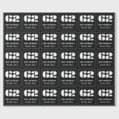 Papier Cadeau 62e anniversaire : Art Déco Inspiré Look "62" & No (Plat)