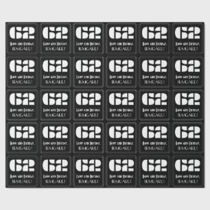 Papier Cadeau 62e anniversaire : Art Déco Inspiré Look "62" & No