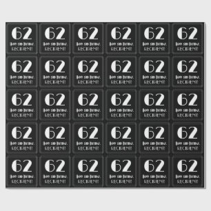 Papier Cadeau 62e anniversaire - Art Déco Inspiré Look "62", Nom