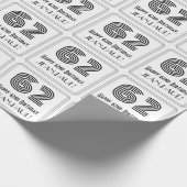 Papier Cadeau 62e anniversaire : Art Déco Style inspiré "62" + N (Coin)