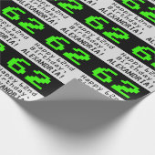 Papier Cadeau 62e anniversaire - Nerdy / Geeky Style "62" et nom (Coin)