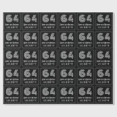 Papier Cadeau 64e anniversaire : Art Déco Inspiré Look "64" avec (Plat)