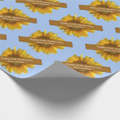 Papier Cadeau 64e anniversaire tournesol modifiable (Coin)