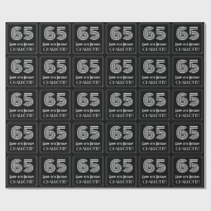Papier Cadeau 65e anniversaire : Art Déco Inspiré Look "65" avec