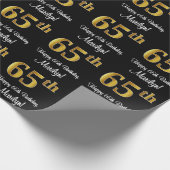 Papier Cadeau 65e anniversaire : Elégant luxe Faux Gold Look # (Coin)