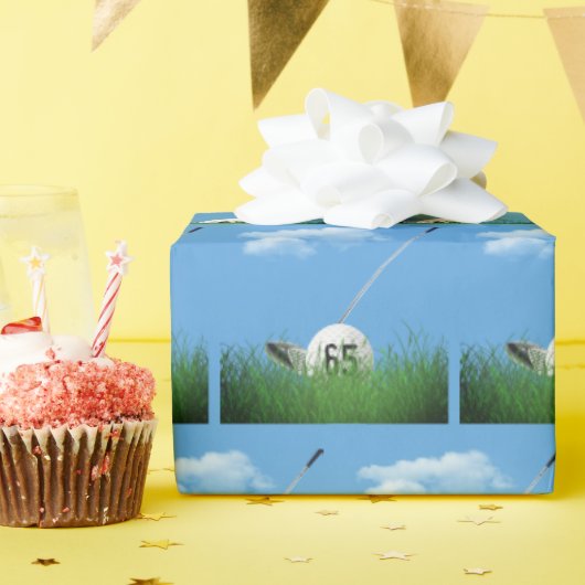 Papier Cadeau 65e anniversaire Golf Ball (Fête d'anniversaire)