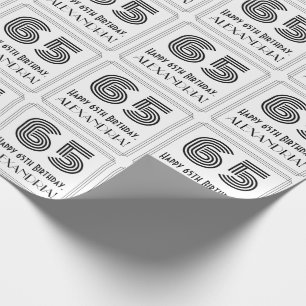 Papier Cadeau 65ème anniversaire : Art Déco Style inspiré "65" +