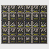 Papier Cadeau 66e anniversaire : Floral Flowers Numéro, Nom pers (Plat)