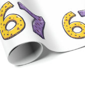 Papier Cadeau 67 Aucune Signification Jaune et Violet (Coin rond)