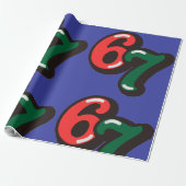 Papier Cadeau 67 Christmas Funny Red & Green Wrapping Paper (Déroulé)