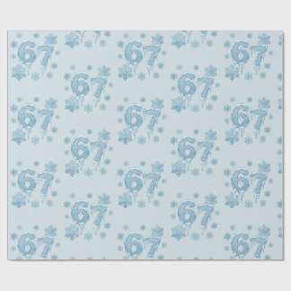 Papier Cadeau 67 Drôle 6 7 Six Sept Flocon de neige Noël Hiver