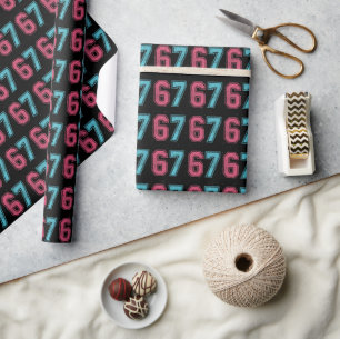 Papier Cadeau 67 Mème amusant Six Sept Gen Alpha