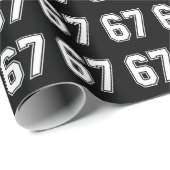 Papier Cadeau 67 Mème amusant Six Sept Gen Alpha (Coin rond)