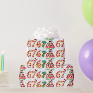 Papier Cadeau 67 Meme Funny Santa Christmas Gift Wrap For Teen 