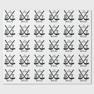 Papier Cadeau 67 Six Seven Mème Drôle Mème de Pourriture Cérébra