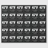 Papier Cadeau 67e anniversaire : Art Déco Inspiré Look "67" & No (Plat)