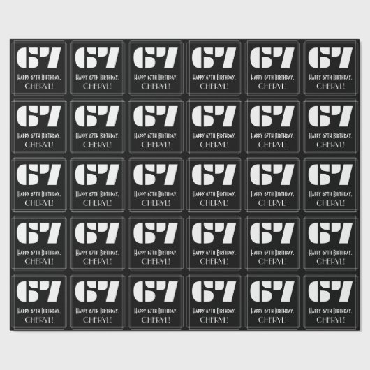 Papier Cadeau 67e anniversaire : Art Déco Inspiré Look "67" & No (Couture)