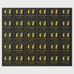 Papier Cadeau 67e anniversaire ~ Art Déco Inspiré Look "67", Nom
