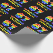 Papier Cadeau 67e anniversaire : Bold, amusant, simple, arc-en-c (Coin)