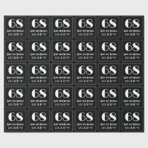 Papier Cadeau 68e anniversaire - Art Déco Inspiré Look "68", Nom