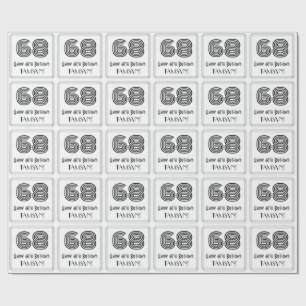 Papier Cadeau 68ème anniversaire : Art Déco Style inspiré "68" +